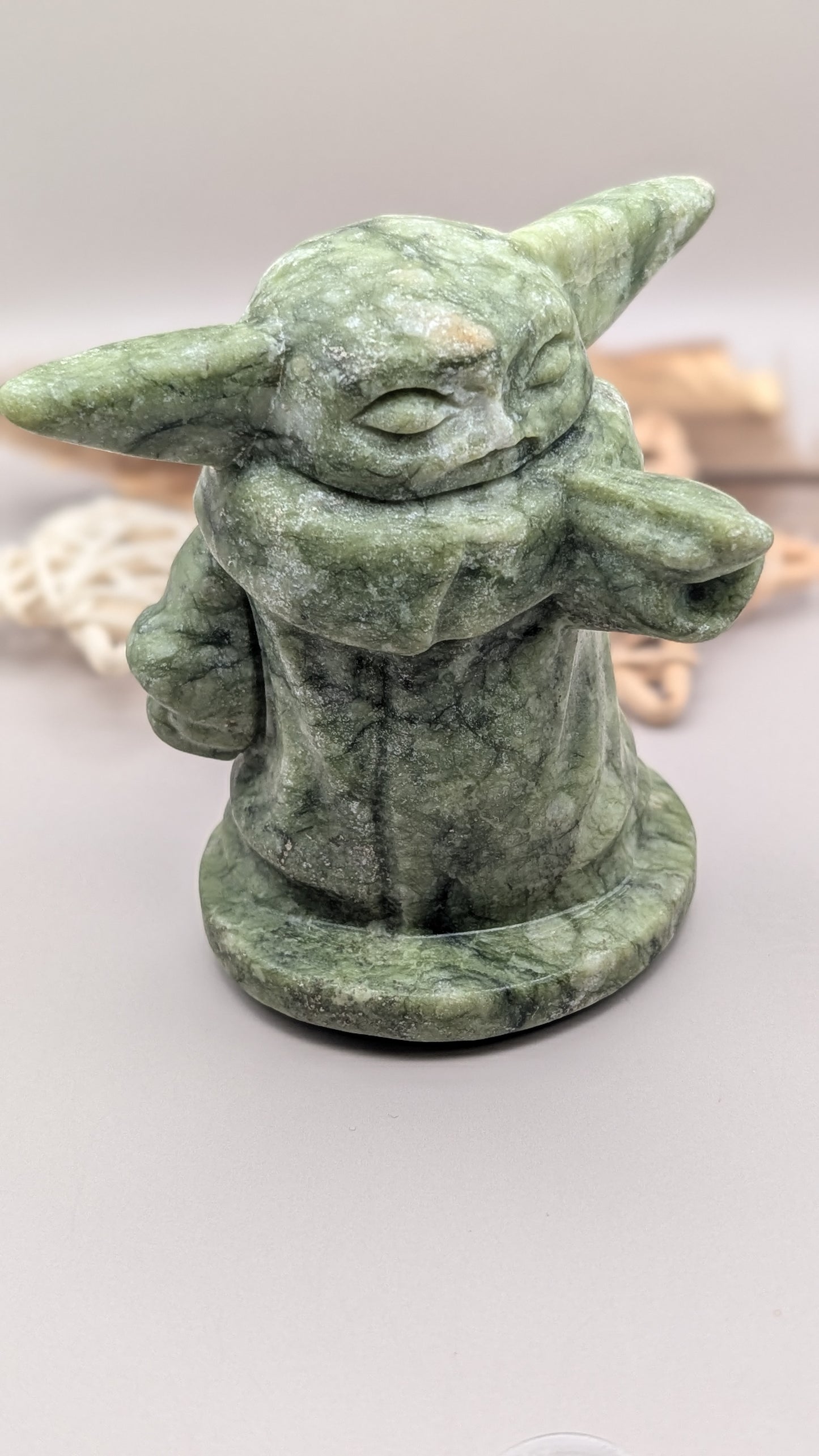 💚 Nephrite Jade Galactic Child Carving
