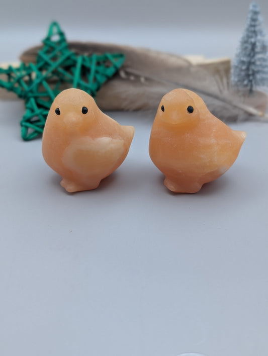 Natural Orange Calcite Chick