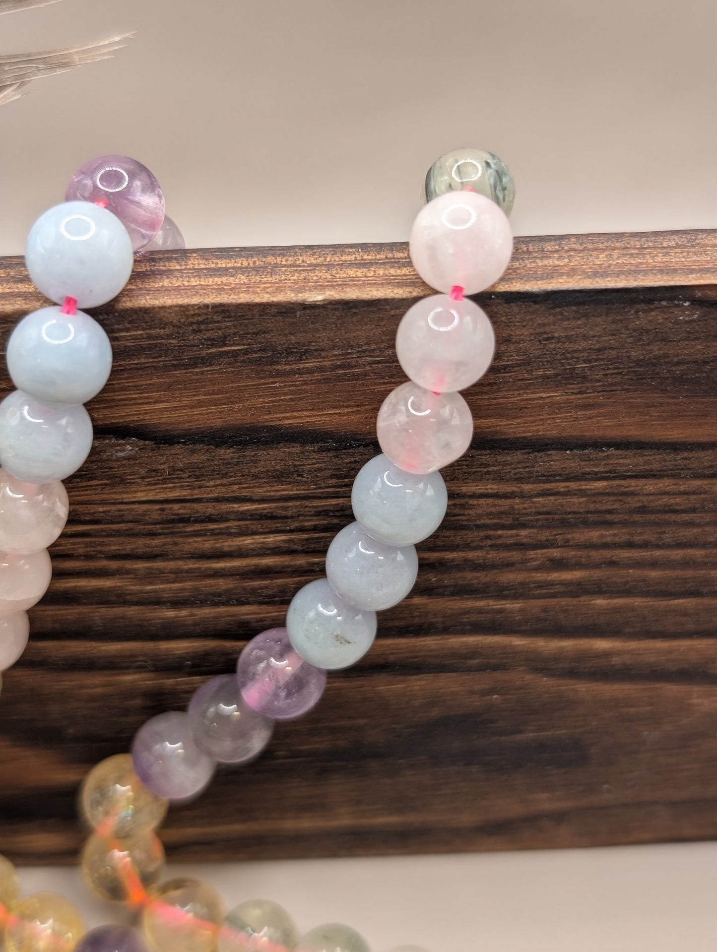Natural Crystal beads 15.5” - 8mm 5 mix