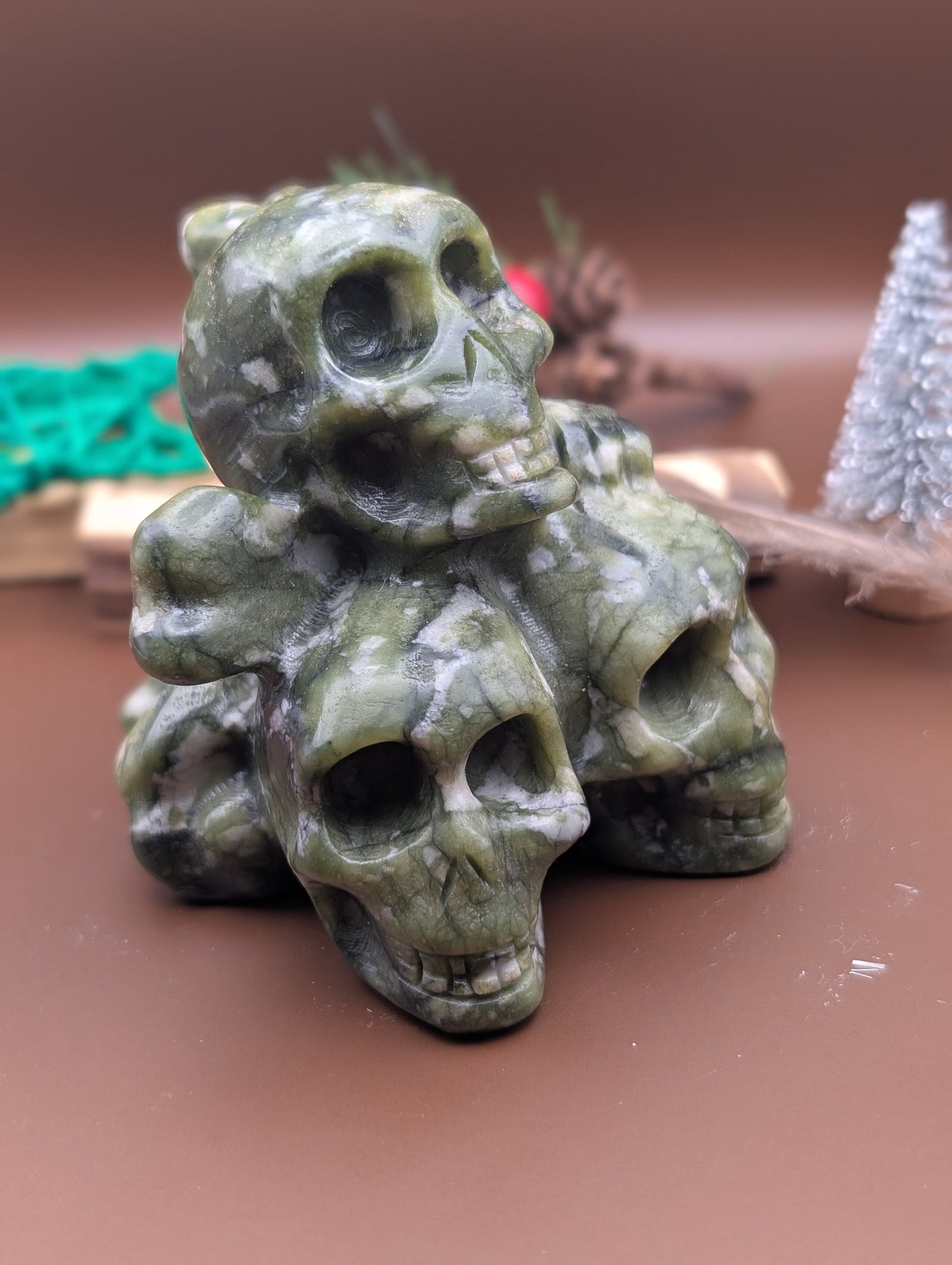 Natural Nephrite Jade Crystal Skulls