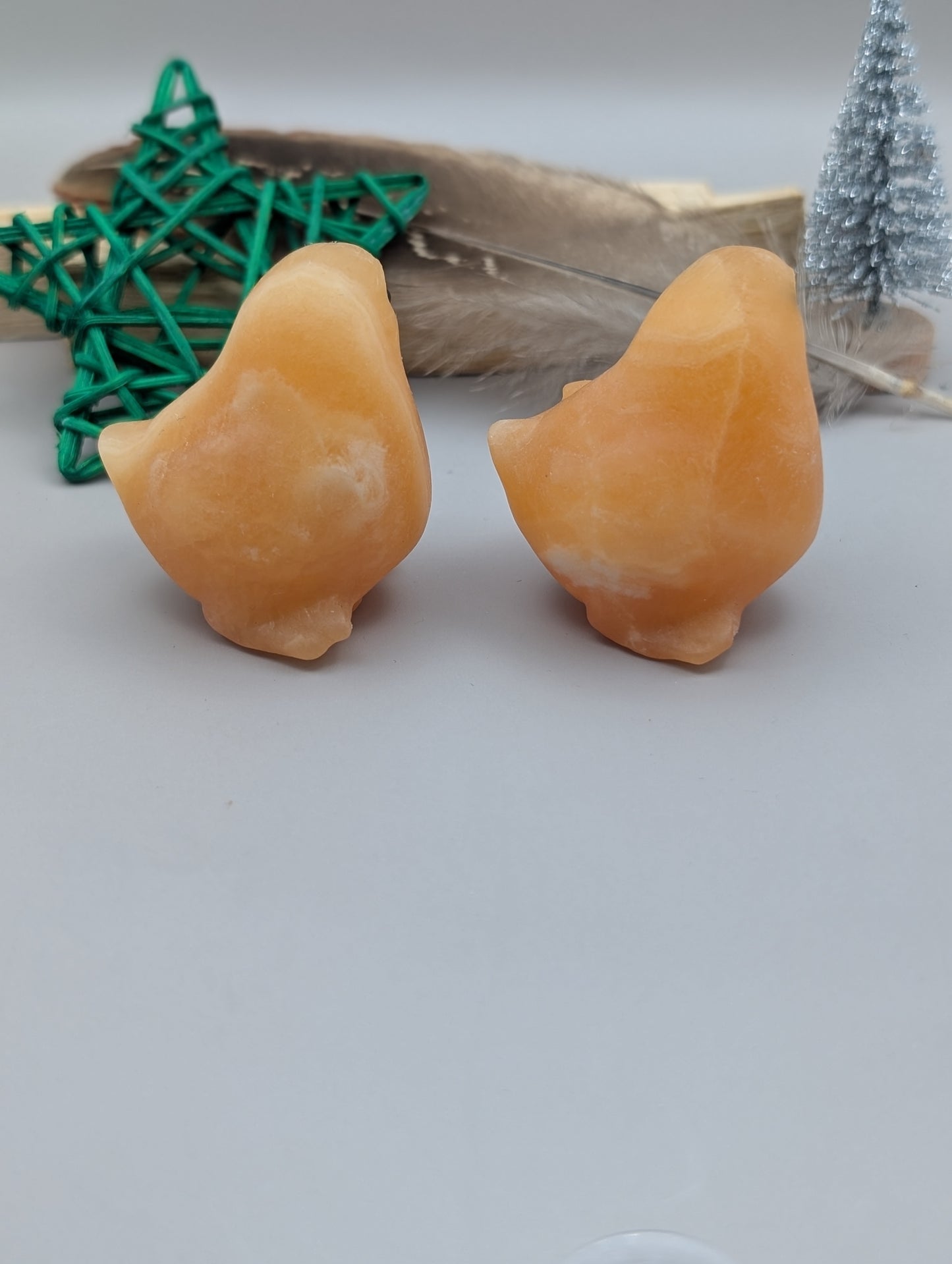 Natural Orange Calcite Chick