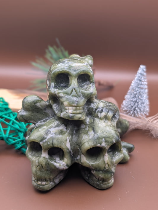 Natural Nephrite Jade Crystal Skulls